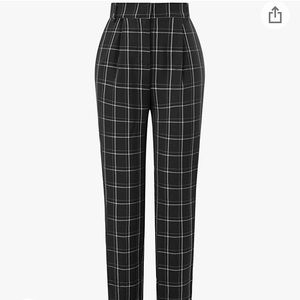 Women's Casual Plaid Work Pants